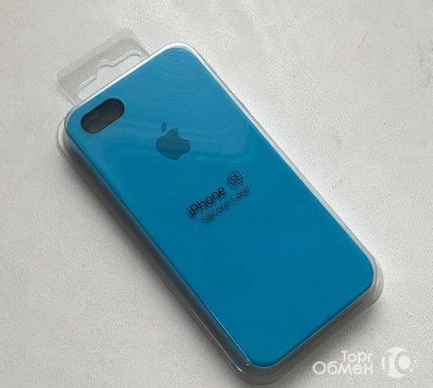 Силиконовый чехол на iPhone 5 / 5s / SE голубой - Фото 1