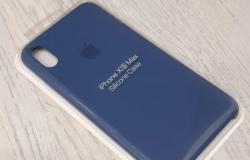 Силиконовый чехол на iPhone XS max синий в Омске - объявление №1375587