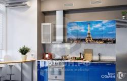 Кухня Париж 2.0 м белый шагрень / синий металлик в Петрозаводске - объявление №1402933