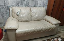 Кожаный диван раскладной бу в Кемерово - объявление №1435527