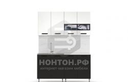 Кухня Рио 1.6 м белый глянец / черный глянец в Воронеже - объявление №1539843