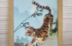 Картина кндр 70-х Тигр амурский 40х30 см в Балашихе - объявление №1547071