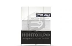 Кухня Рио 1.6 м белый глянец / черный глянец в Иваново - объявление №1550287