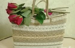 Продам: сумка летняя из льняного жгута, отделанная натуральным кружевом в Москве - объявление №155391
