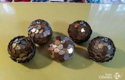 Ёлочные шары из монет в Дзержинске - объявление №1579202