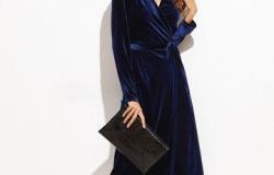 Платье бархатное темно синее в Пензе - объявление №1859295