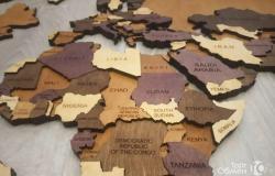 Карта мира из дерева с подсветкой в Казани - объявление №1920429