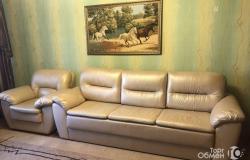 Кожаный диван и кресло в Липецке - объявление №1924105