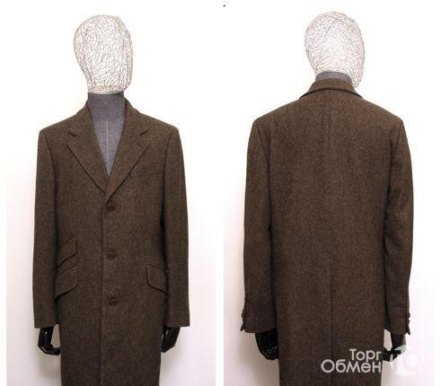 Твидовое пальто кромби в елочку Viego 48 - Фото 1