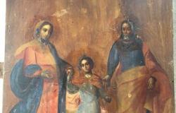Икона старинная, семейство святое размер 34-24 в Тюмени - объявление №1948914