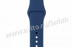 Спортивный ремешок для Apple Watch 42/44/45 синий в Новосибирске - объявление №1955664