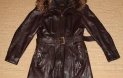 Итальянское кожаное пальто с капюшоном в Смоленске - объявление №1967415