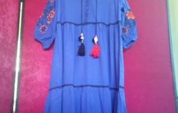 Платье р.42-50 Турция штапель вышивка синее в Санкт-Петербурге - объявление №2038441
