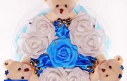 Голубой букет из мягких игрушек с мишками в Красноярске - объявление №2044533